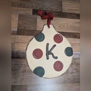 Festive Polka Dot Ornament with Red Ribbon